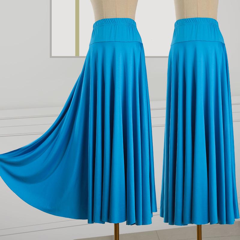 2025 Nová jednobarevná sukně na square dance a sálový tanec s velkým rozsahem