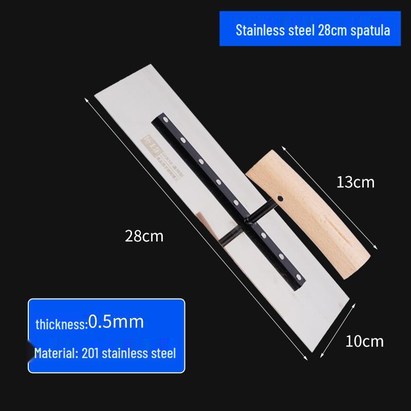 Bent Wood Handle Blue Steel Putty Knife & Drywall Scraper