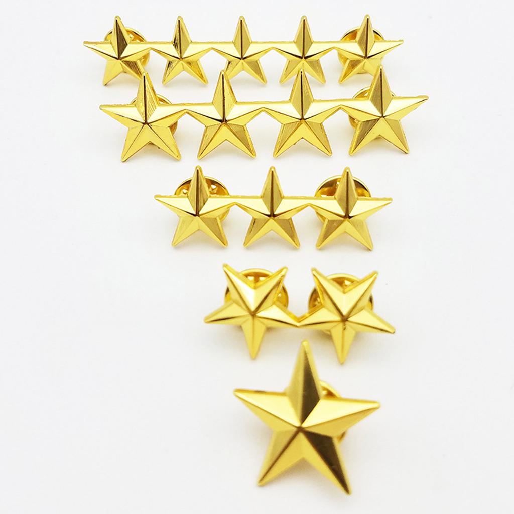 Five-Pointed Star Lapel Pin Collar Brooch Badage Women Men Pentagram Metal Badge Clips Shirt Dresses Bag Ornament