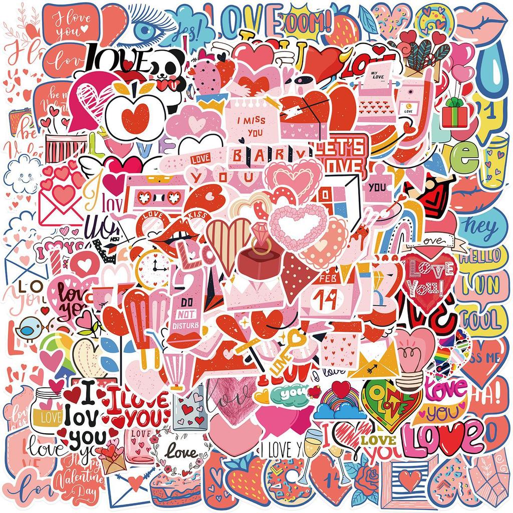 200 Popular Holiday Valentine's Day Graffiti Stickers Suitcase Guitar Without Glue Waterproof Stickers