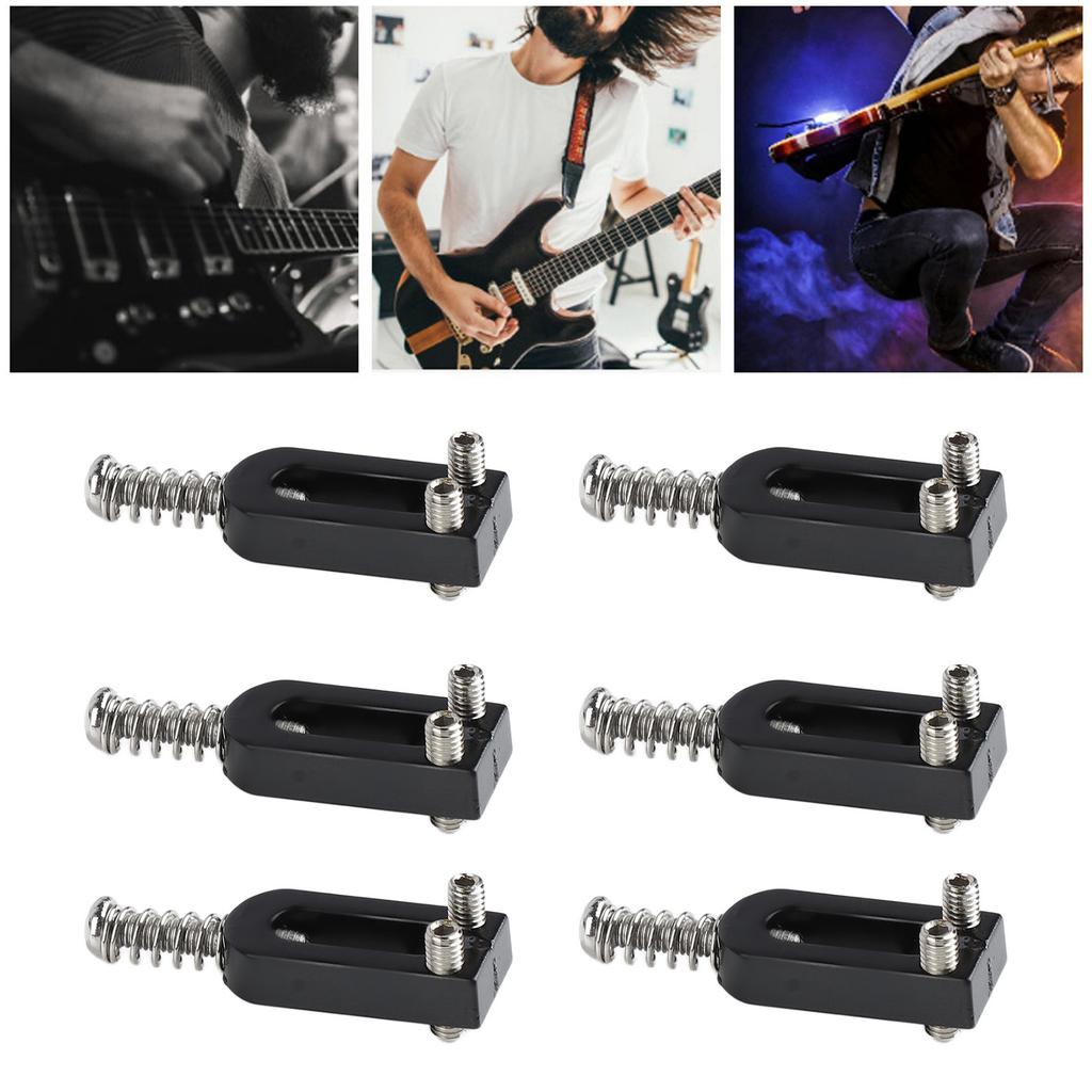 6Pcs Electric Guitar Tremolo Bridge Saddle U Shaped String Tuning Screw Saddle Accessory