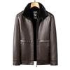 Winter Fur All-in-one Men's Genuine Leather Jacket, Sheepskin Jacket, Middle-aged Men's Dad's Outfit, Plus Velvet and Thickening