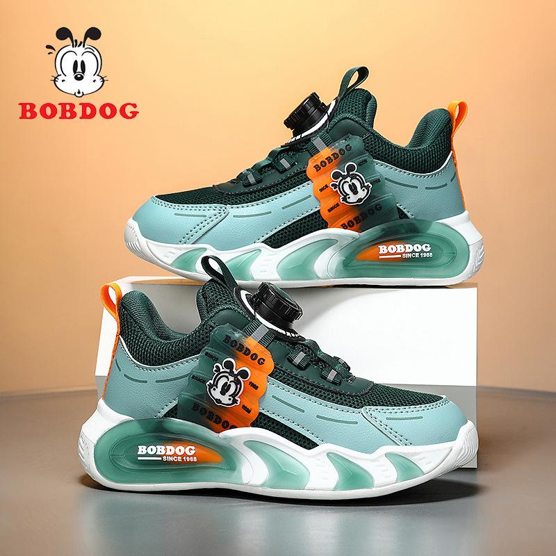 Babu Bean Boys Shoes Spring and Autumn 2025 New Rotating Button Medium and Older Children's Mesh Breathable Children's Sneakers