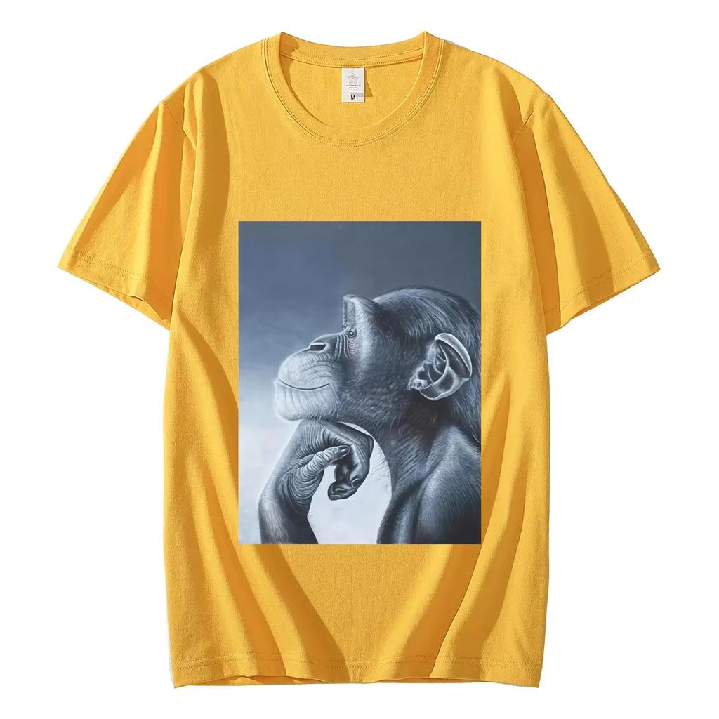 Funny Rage Bait Monkey Meme Tshirts Fashion Vintage Short Sleeve Tshirt Men Women Clothing Summer High Quality Cotton T Shirts