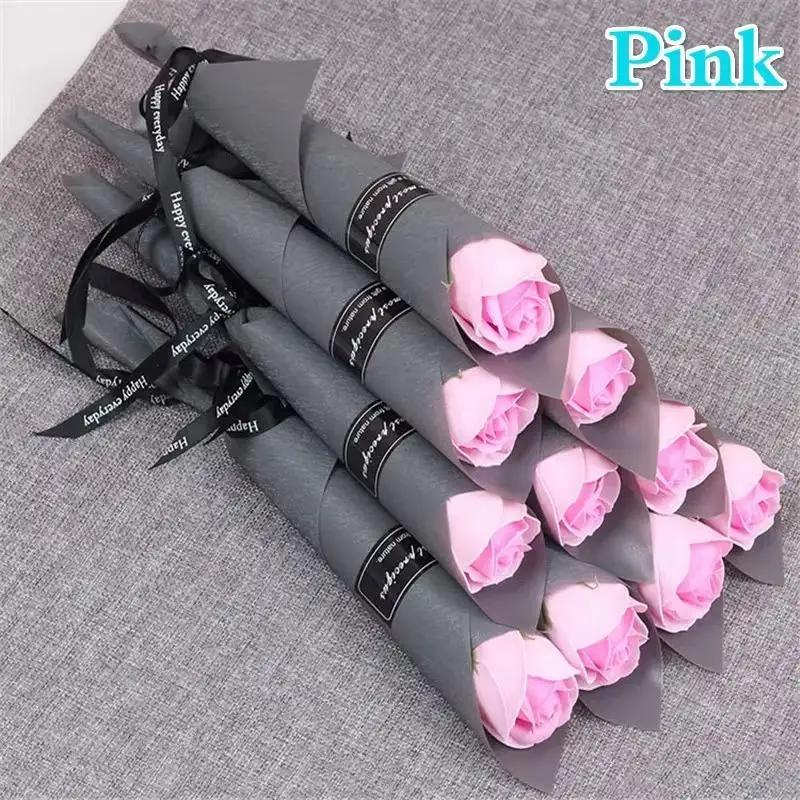 10pcs/Set Soap Flower Rose Artificial Flower Bouquet Multicolor Rose Wedding Flower Decoration FakeS Artificial Roses Flowers