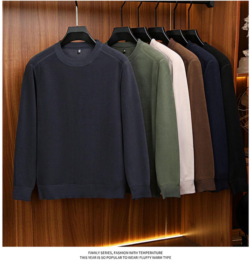 Specht Herren Fleecegefüttertes Rundhals-Sweatshirt - Langärmlig, Verdickt, Lässige lockere Passform für Herbst/Winter