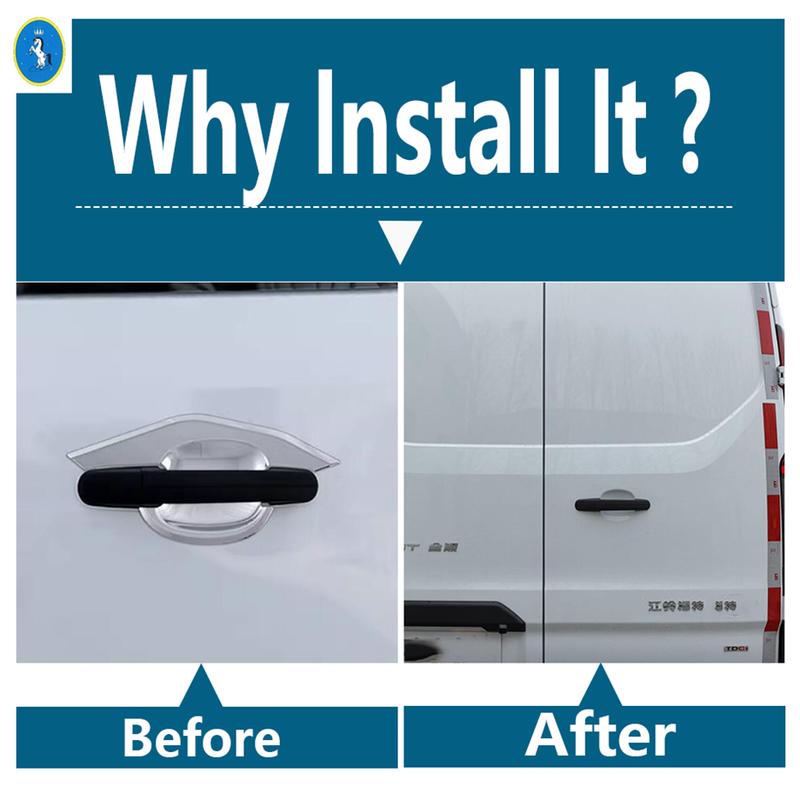 Shiny Style Rearview Mirror / Side Door Handle / Rear Door Handle Bowl Cover Trim For Ford TRANSIT  2024 2025 Accessories