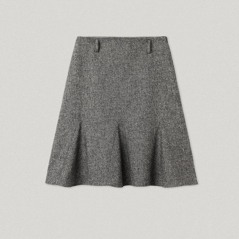 

Smooth Mood Mermaid Pleated Skirt - Women s Autumn/Winter High-End Slimming, Solid Color Temperament Short Skirt 2 сірий колір