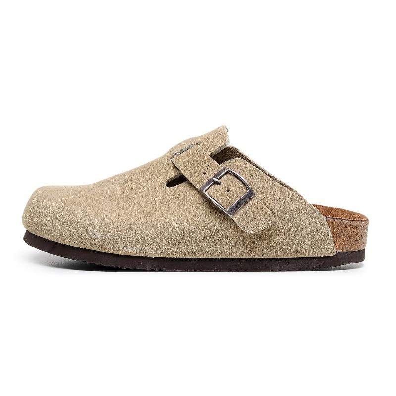 Cork slippers women's bag head shoes outside casual half pack retro couple half drag sandals oston series