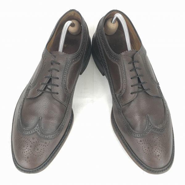 TOPFLITE Vintage 90s Before Goodyear Heavy Leather Long Wingtip 28 Brown Dress Shoes Business(USED)