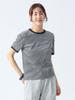 Beams Heart Tee Waffle Striped Pullover Navy One Size S/S Women's