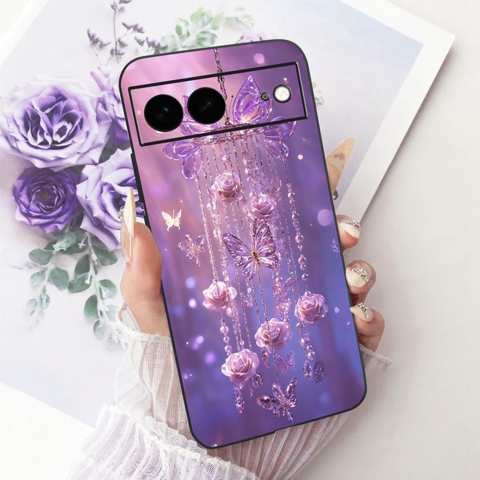 For Google Pixel 7A Case Pixel7 Pro Luxury Flower Butterfly Painted Cover Soft Silicone Case For Google Pixel 7 Pro Pixel7A Bags