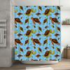 Blue Sea Turtle Shower Curtain Waterproof Fabric Decorative Print for Bathroom Bright Colorful Pattern for Home Decoration