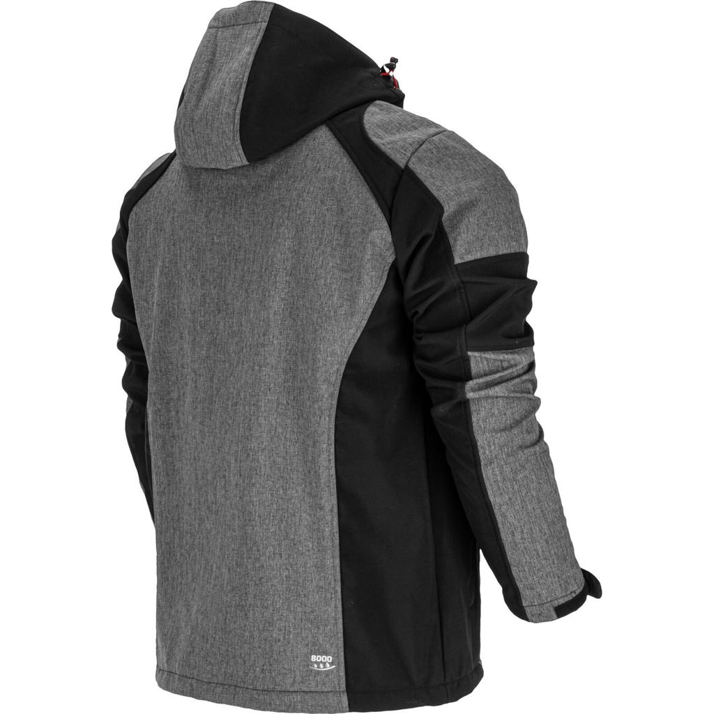 Softshell Jacket With Hood, Gray-Black-Red, "", Ce, Lahti