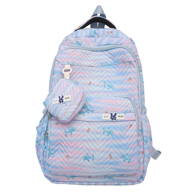 Zebra Print Backpack Women's Large Capacity Backpack Student School Bag with Coin Purse