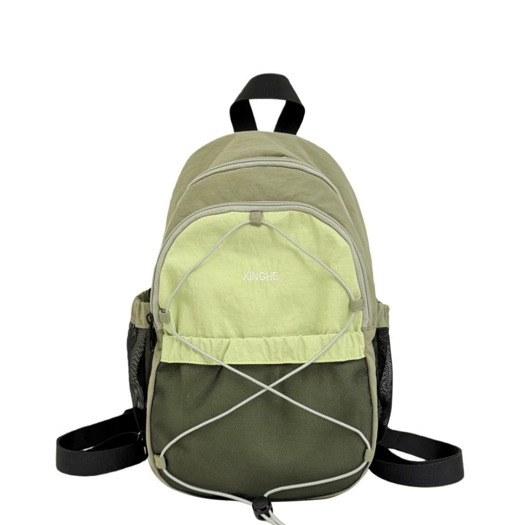 Schoolbag Contrasting color retro diagonal span chest bag niche lightweight mini backpack outdoor hiking hiking mountaineering backpack