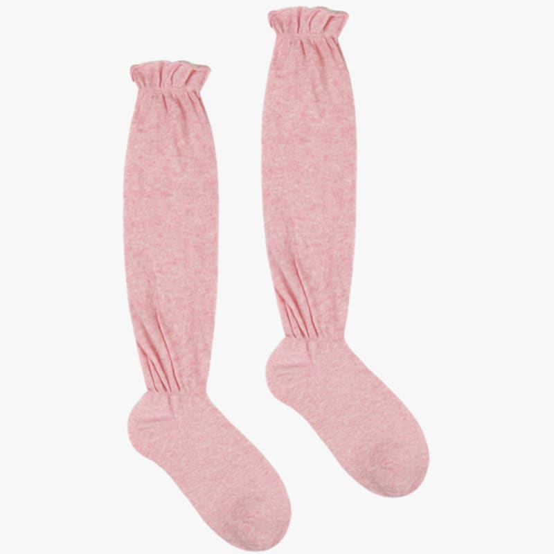 PINK PINEAPPLE FRILL see-THROUGH KNEE SOCKS_PINK