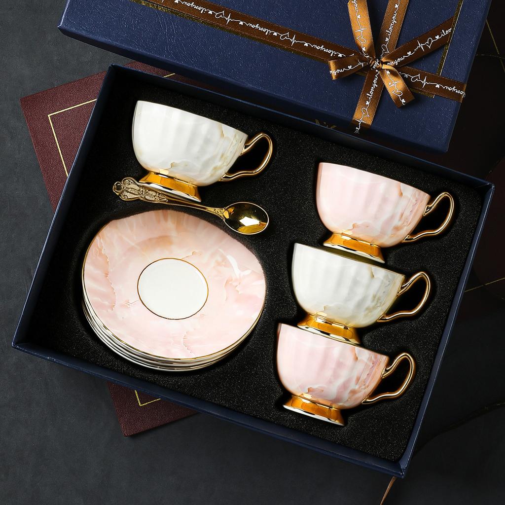 European Bone China Coffee Cup Cup High Value Cup Saucer Gift Water Cup British Afternoon Tea Set Souvenir