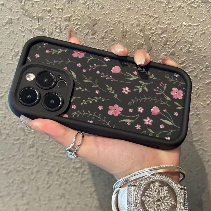 Phone Case Flower and Grass Patterns Print For iPhone 17 16 Pro Max 11 13 12 14 15 8 7 Plus XS XR X 16E 17E Shockproof TPU Cover