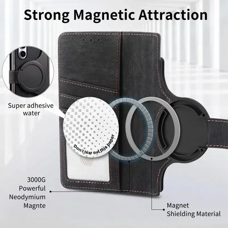 Magnetic 2 in 1 Detachable Flip Card Wallet Case for Magsafe Samsung Galaxy Z Fold 7 6 5 4 3 Zipper Cards Solt Leather Bag Cover