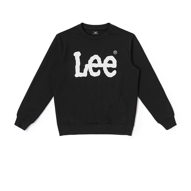 Standard Round Neck Logo Basic Casual Long Sleeve Sweatshirt Men sweatshirt Black LMT006571201764K11000