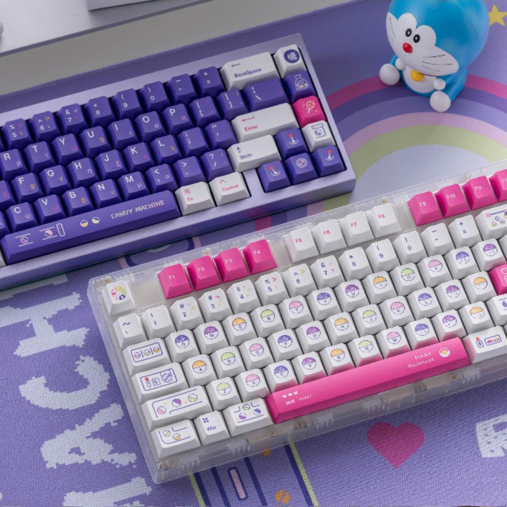 Candy Gachapon Keycap Purple And Pink Color Matching Pbt Cherry Wooting Digital Area Letter Area Keycaps