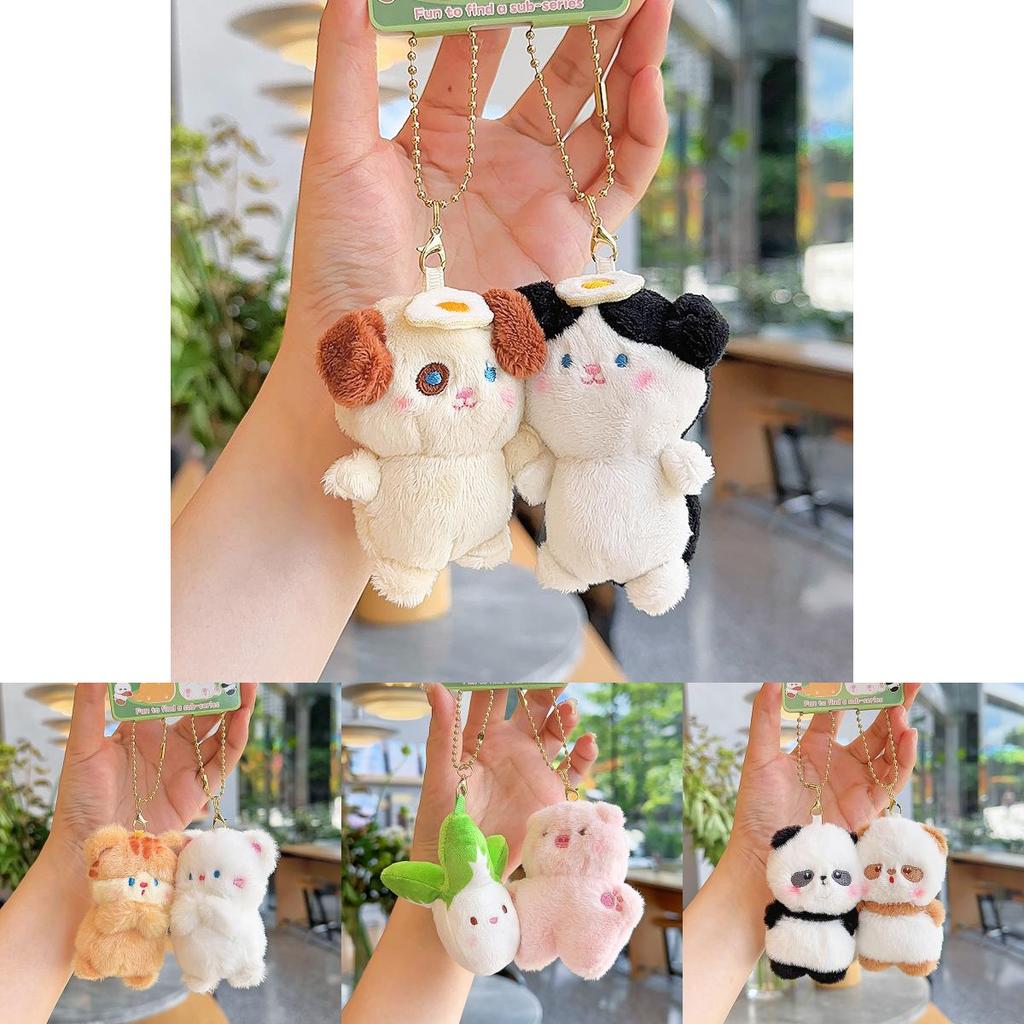 Adorable Mini Cute Animal Plush Keychain Holder For Friends And Couples Gifts