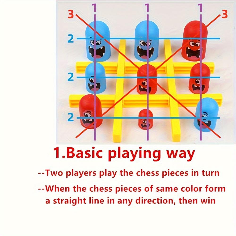 2-person Classic Tic Tac Toe | Upgrade Travel Games Family Party Board Game | Kids Table Game Christmas Birthday Gifts