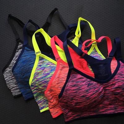 Hızlı Kuru Yastıklı Kadın Yoga Spor Salonu Fitness Spor Sutyen Darbeye Dayanıklı Koşu Sutyen Tank Top