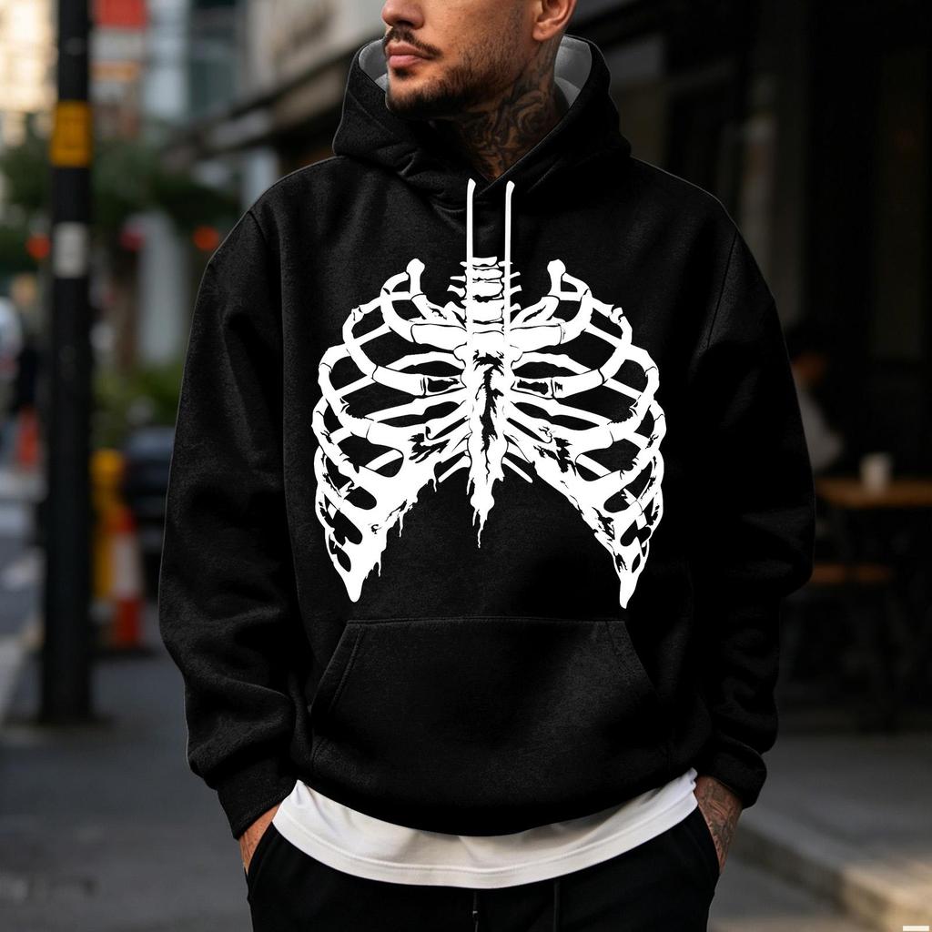Men's Hooded Halloween Print Hoodie