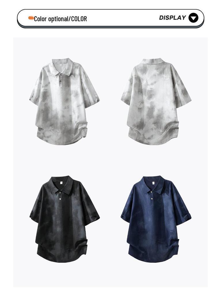 2026 Men's Summer Tie-Dye Gradient Short-Sleeved Polo