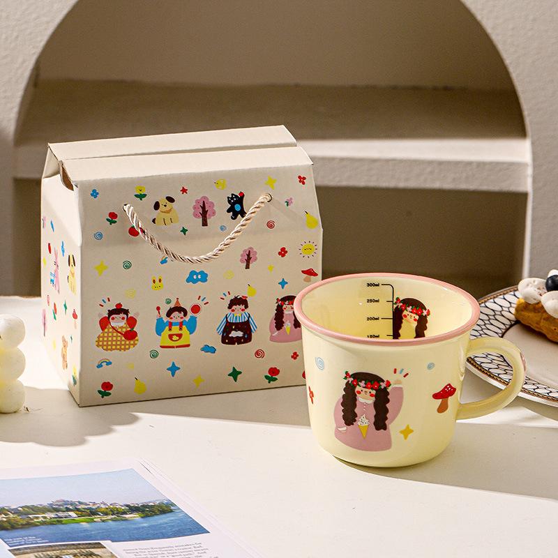 High Looking Family Student Mug Children's Water Cup Household Couple Cup Ceramic Cup Set Milk Cup