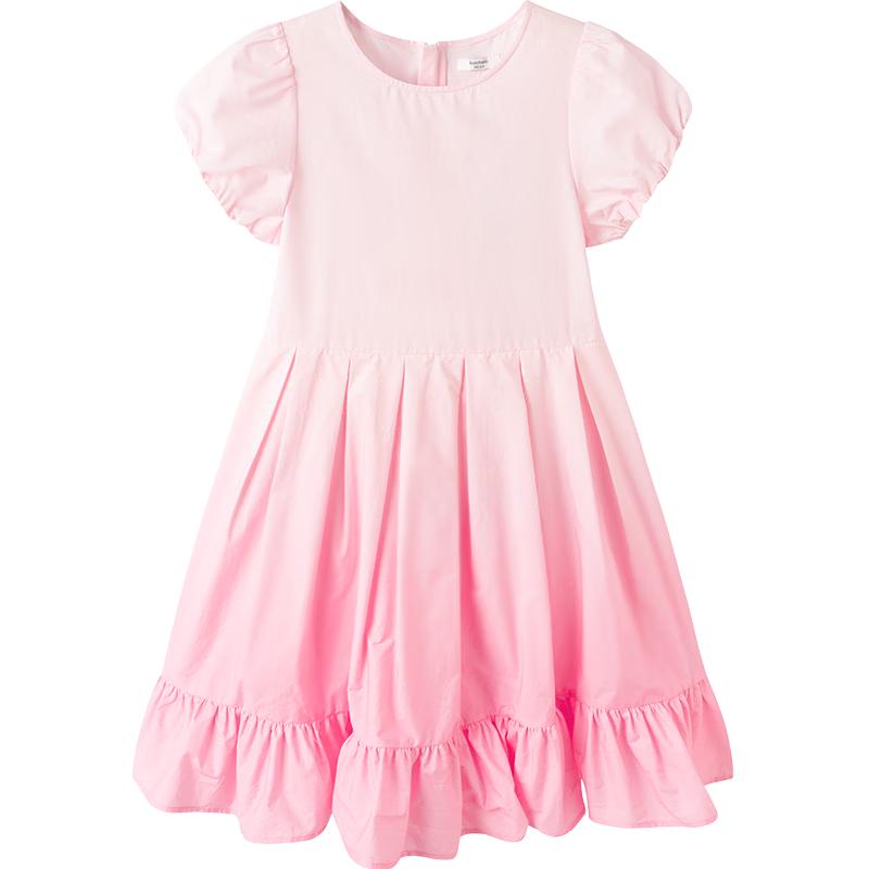 Balabala Girls' Sweet Puff Sleeve Summer Dress