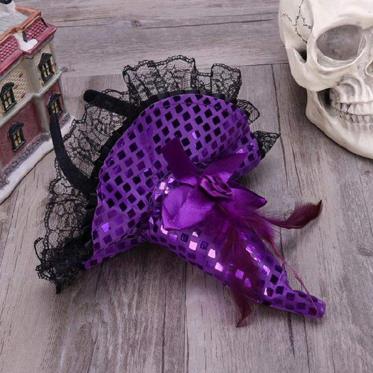 Halloween Witch Hat Pointed for Rhinestone Decor Cap Sorcerer Cap Masquerade Headwear Cosplay Headdress for Halloween Pa