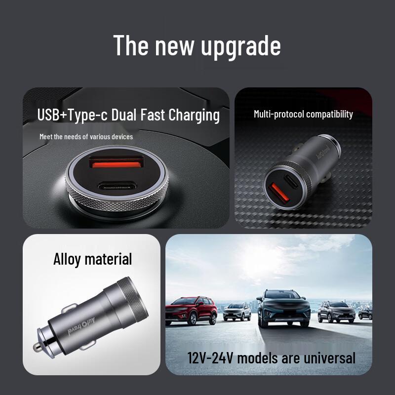 Auto Travel Alloy Dual-Port Fast Car Charger
