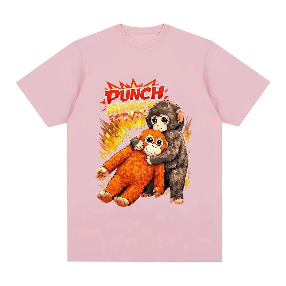 2026 Punch The Monkey Baby Funny Meme Graphic Tshirts Unisex Unisex Clothing Casual Pure Cotton Tshirt Short Sleeves T Shirts Tops