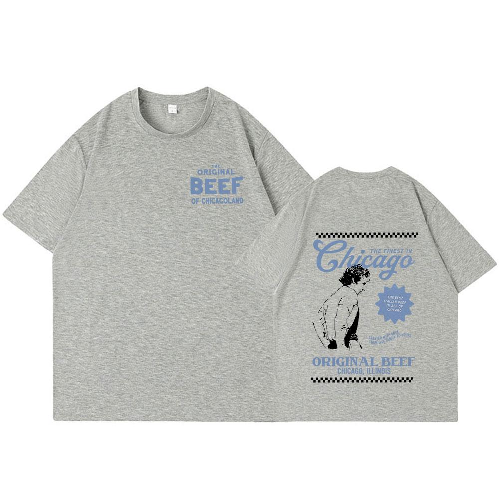 The Bear TV Series Jeremy Allen White T-shirts The Original Beef of Chicagoland T-shirt Women Cotton Cozy Oversized T Shirts