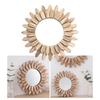 Sun Shape Wooden Round Mirrored Innovative Decors Makeup Mirrored Wall Mirrored