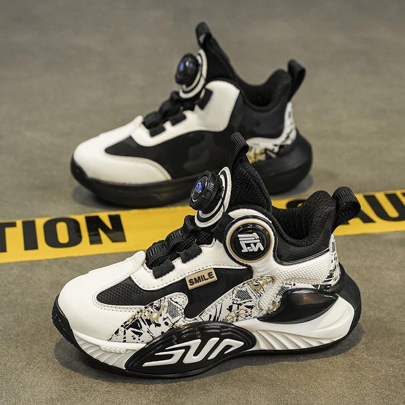 Boys' New 2025 Autumn-Winter Shock-Absorbing Training Shoes: Non-Slip Running and Basketball Shoes for Kids