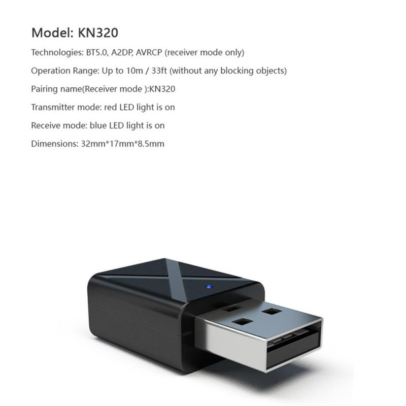 

5.0 Bluetooth Audio Receiver Transmitter Mini 3.5mm AUX Jack Stereo Bluetooth Transmitter For TV PC Car USB Wireless Adapter