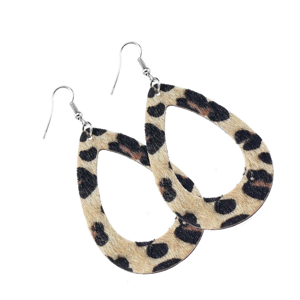 

Leopard Print Earrings Girl Fashion Accessory Body Ornament Female Jewelry Adornment Hanging Decor Dual-sided Ear Dangles