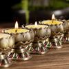 Alloy Tealight Candle Holder Cup Table Centerpiece Delicate Lotus Shape Ghee Candlestick for