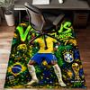 Brazilian Football Star Rug for Living Room, Game Rooms, Office, Bedroom, Office Floor Mat Playful Design, fan gifts Christmas decor