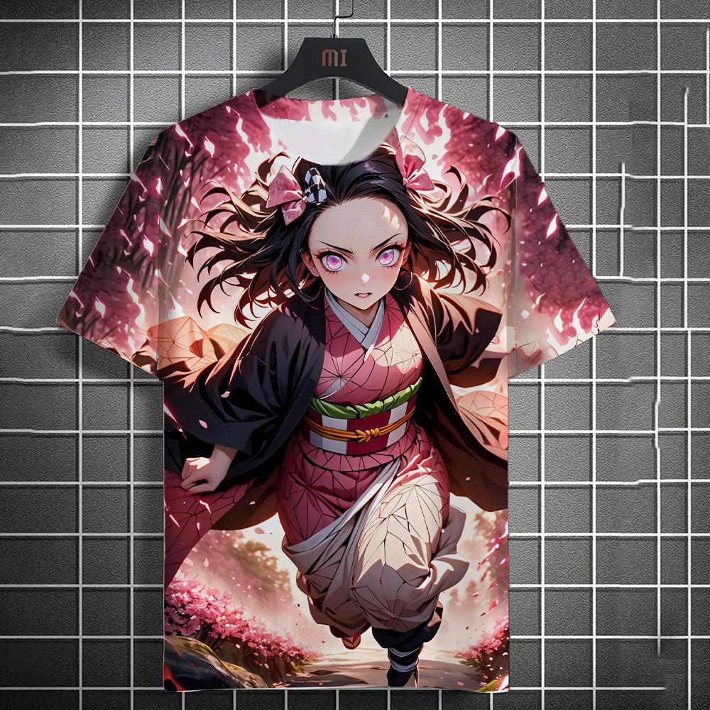 Men's and Womens Summer Fashion High Quality 3d Printing Anime Print T-shirt Casual Polyester Round Neck Casual Short Sleeve