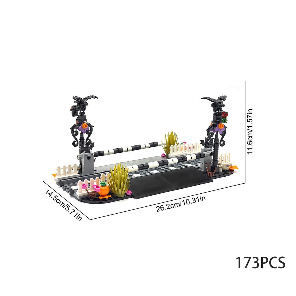 City Train Building Block Train Track Aisle Lifting Pole Printing Spare Parts Pedestrian Crossing