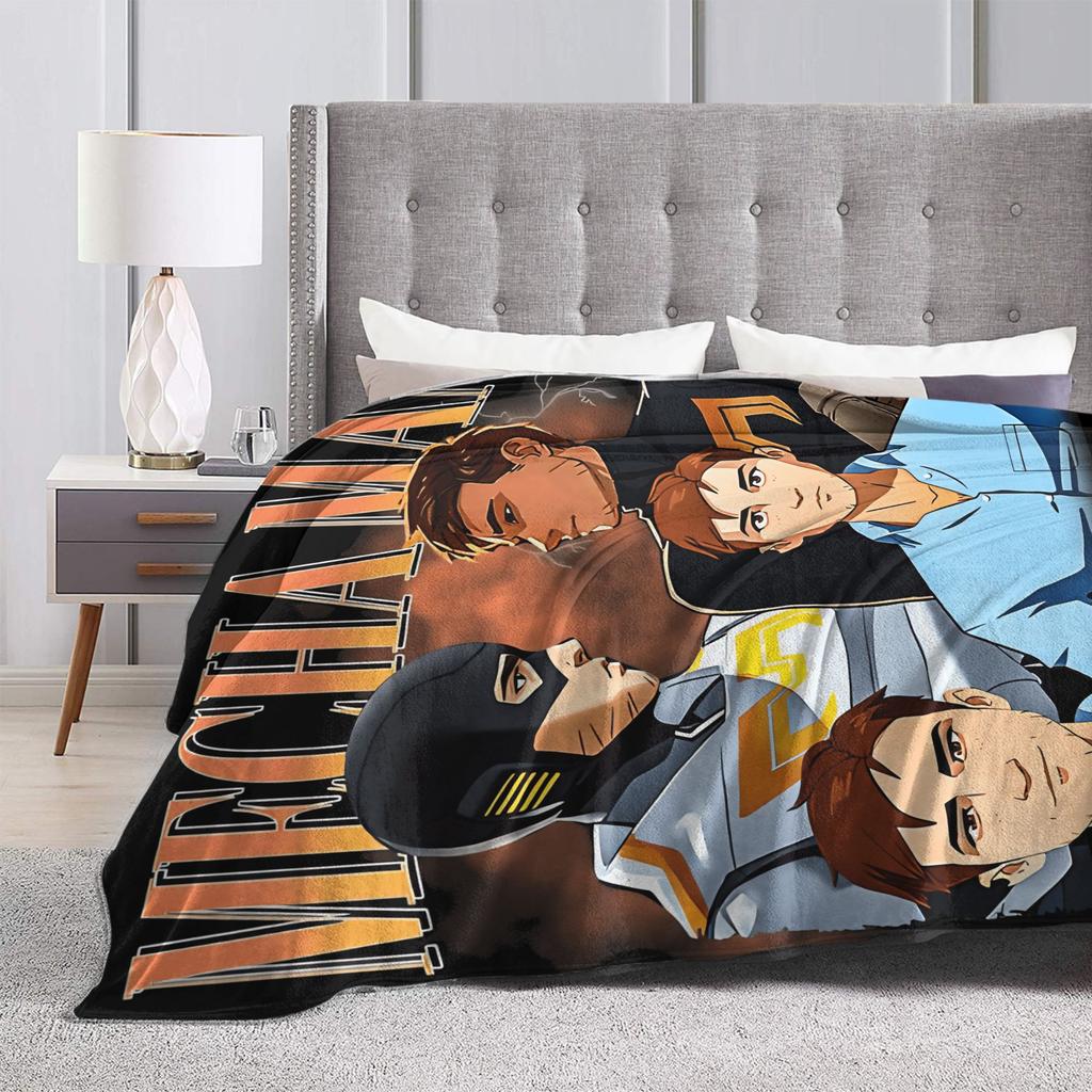 Dispatch Game Mecha Man Flannel Blanket Spring Super Warm Bedding Throws for Living Room Funny Bedspread Sofa Bed Cover