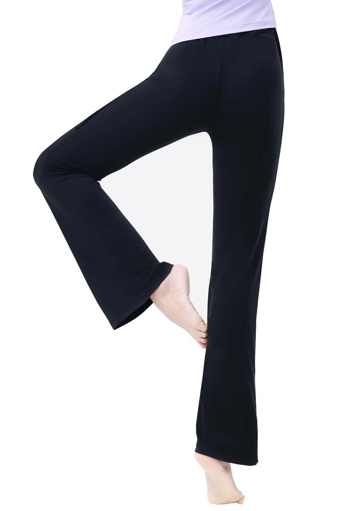 Ballet Flare Adult Black Stretch Ballet Long Pants with 9332 s.lemon Pants, Belt, S-155/64