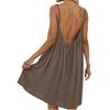 Women's Backless Strapless Dresses, Backless Loungewear Dress, Sleeveless, House Dress, Long Dress With Back Bow