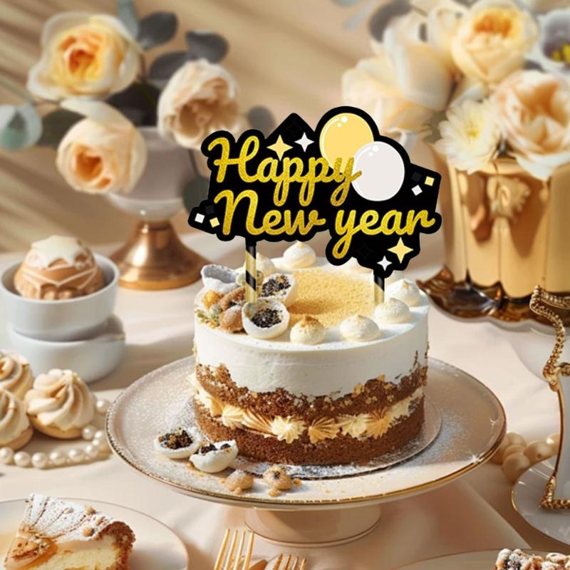 Black Gold New Year Party Decoration Happy New Year Banners Decoration Happy New Year Balloons for New Year Celebrations