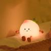 Kids Friendly Adorable Bedroom Decor Soft Silicone Material USB Charging Peach Shaped Sleep Lamp Cute Cartoon